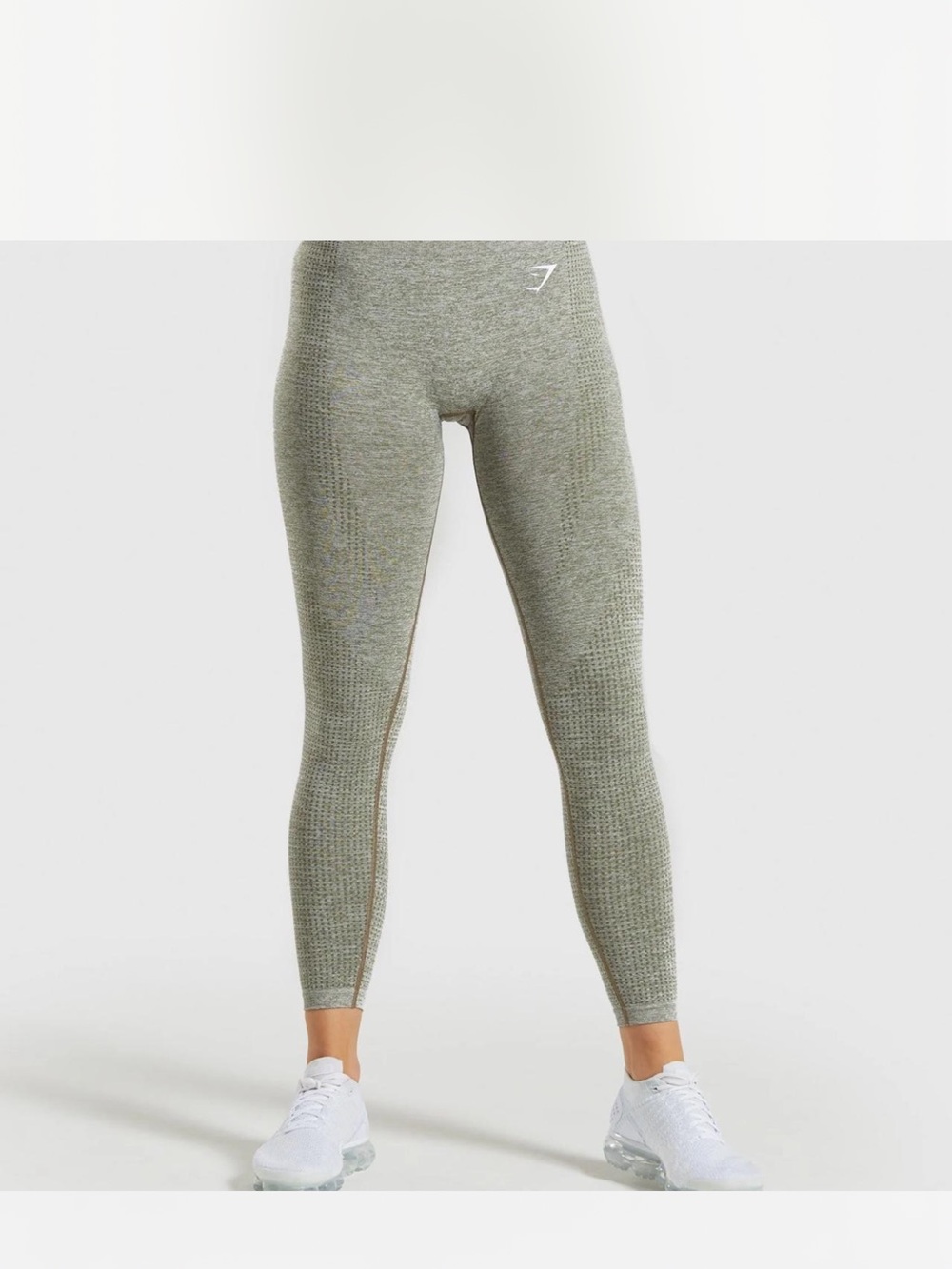 Gymshark Seamless High-Waist Leggings in Light Olive Gray